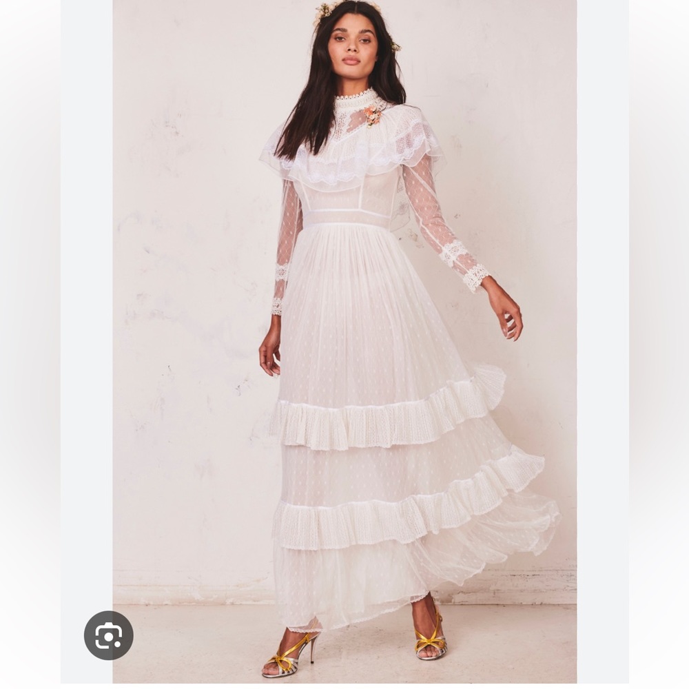 LoveShackFancy Dress Cornelia Vintage Lace Boho Wedding Gown